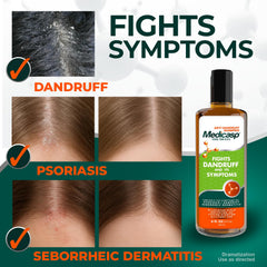 Medicasp Coal Tar Anti-Dandruff Shampoo targets psoriasis symptoms with medicated care.
