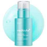 Medicube Azelaic Acid Exosome Shot Serum 2000 bottle-pump demonstrates compact hydration for calm skin.