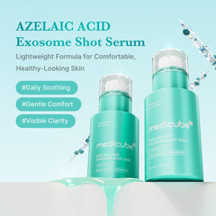 Medicube Azelaic Acid Exosome Shot Serum 2000 mint-tinted bottle highlights refreshing look and soothing application.