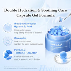 medicube hyaluronic acid capsule cream texture close-up with gel-like feel
