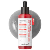 Medicube Hypochlorous Acid Rice Peel Shot bottle showing gentle exfoliation for a refreshed complexion