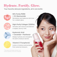 Medicube PDRN Pink Collagen Bubble Serum close-up of soft bubble texture for smooth application.