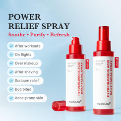 Medicube Power Soothing Spray applied after cleansing for refreshed, calmer skin.
