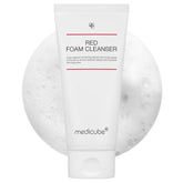 Medicube Red Foam Cleanser bottle promotes gentle deep cleansing.