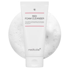 Medicube Red Foam Cleanser bottle promotes gentle deep cleansing.