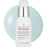 Medicube Red Serum 2.0 bottle front shows a clean, non-irritating formula for sensitive skin
