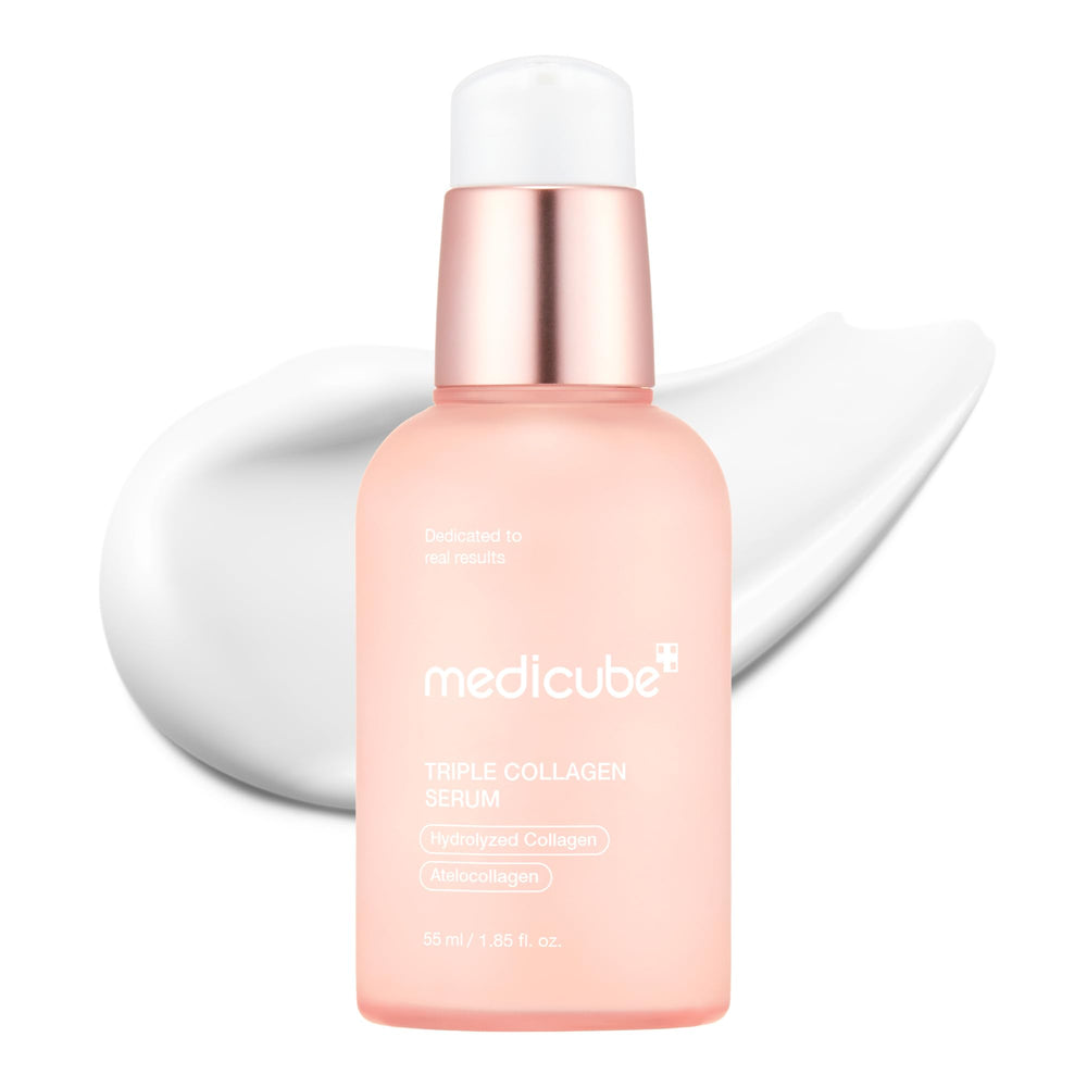 Medicube Triple Collagen Serum bottle close-up for glow hydration