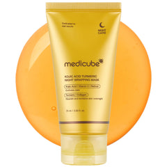 medicube turmeric overnight wrap mask application for overnight hydration and glow