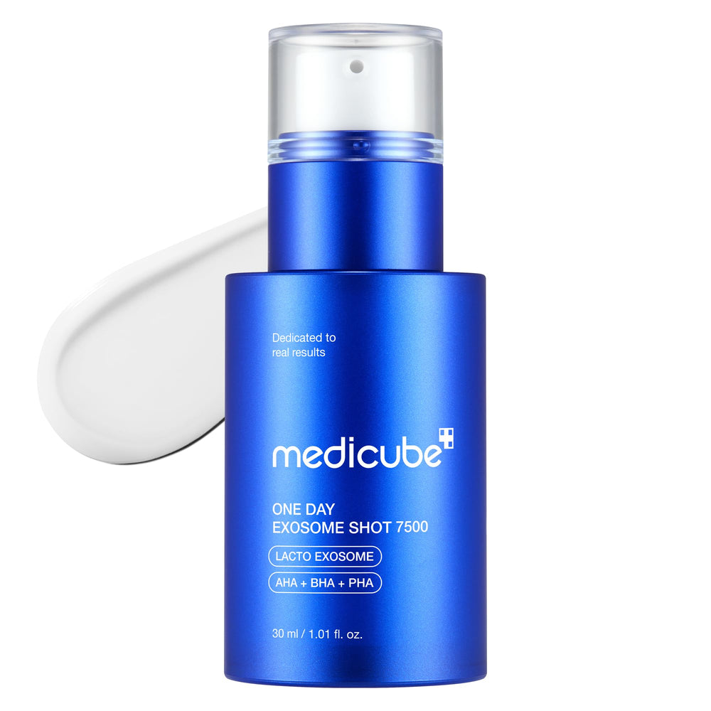 Medicube Zero Exosome Shot bottle closeup highlighting pore-care serum.