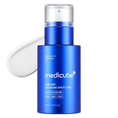 Medicube Zero Exosome Shot bottle closeup highlighting pore-care serum.