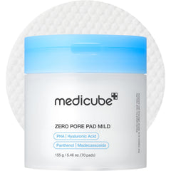 Medicube Zero Pore Pads Mild 2.0 pack provides gentle exfoliation for smoother pores