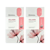 Mediheal Collagen Essential Mask packaging highlights FSC-certified carton for eco-friendly skincare.