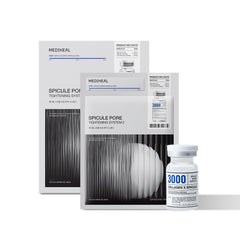 Mediheal Collagen Spicule 3000ppm ampoule bottle closeup showing pore care potential.