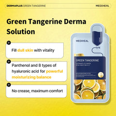 Applying Mediheal Dermaplus mask to promote soothing, refreshed skin.