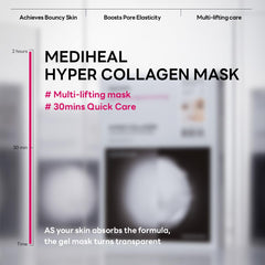 Mediheal Hyper Collagen Real Deep Mask being applied for multi-lifting skin care