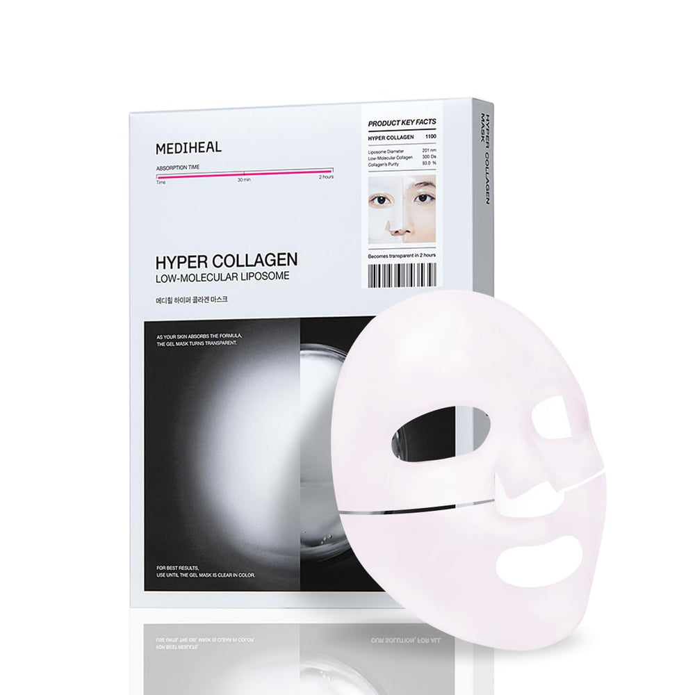 Mediheal Hyper Collagen Real Deep Mask packshot highlights easy at-home care