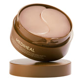 Mediheal Retinol Collagen under-eye patches sealing cap closeup — mess-free storage.
