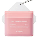 Mediheal Toner Pads packaging highlights collagen formula for daily firming care.