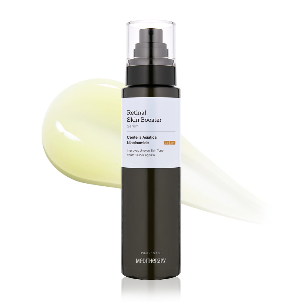 MEDITHERAPY Retinal Skin Booster bottle shows gentle beginner-friendly serum with glow
