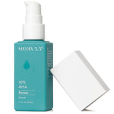 Medix 5.5 glycolic acid bottle shows 10% exfoliant for smoother skin