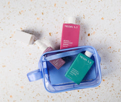 Medix 5.5 Glycolic-Lactic Body Wash bottle with exfoliating action for smoother skin.