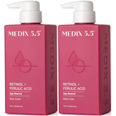 Medix 5.5 retinol body lotion bottle shows rich formula for firmer-looking skin