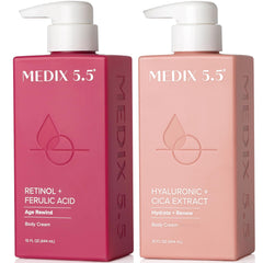 Medix 5.5 Retinol Body Lotion bottle for easy, hydrating application and a firmer appearance