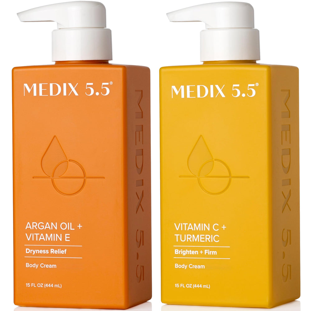 Medix 5.5 Vitamin C Cream bottle with brightening formula for radiant skin.
