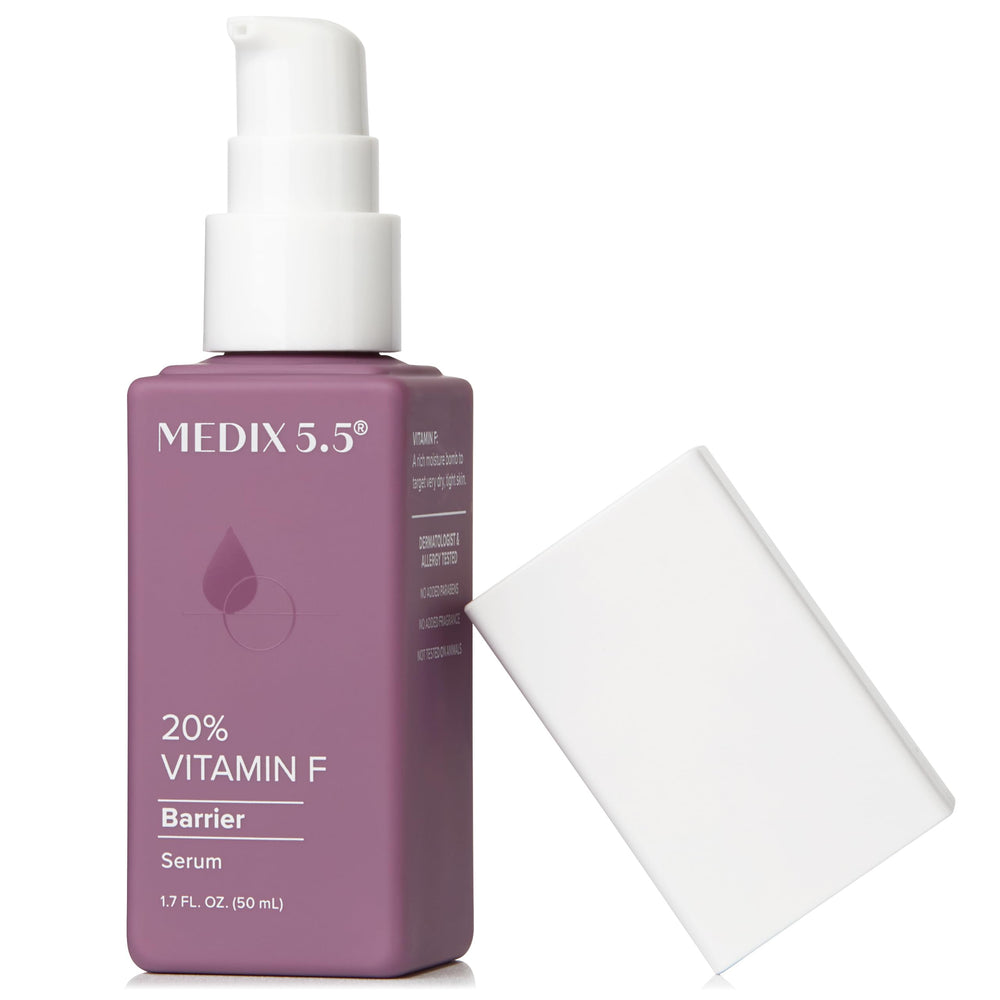 Medix 5.5 Vitamin F booster label view showing concentrated formula for skin barrier support