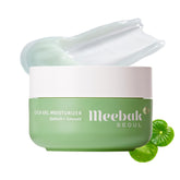 Meebak Cica Gel jar close-up highlighting weightless hydration for refreshed skin