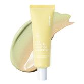 Meebak Cica Redness Correcting Sunscreen bottle shows SPF 50 protection for daily use.