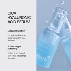 Meebak Hyaluronic Serum texture closeup highlighting silky, hydrating film for smooth skin