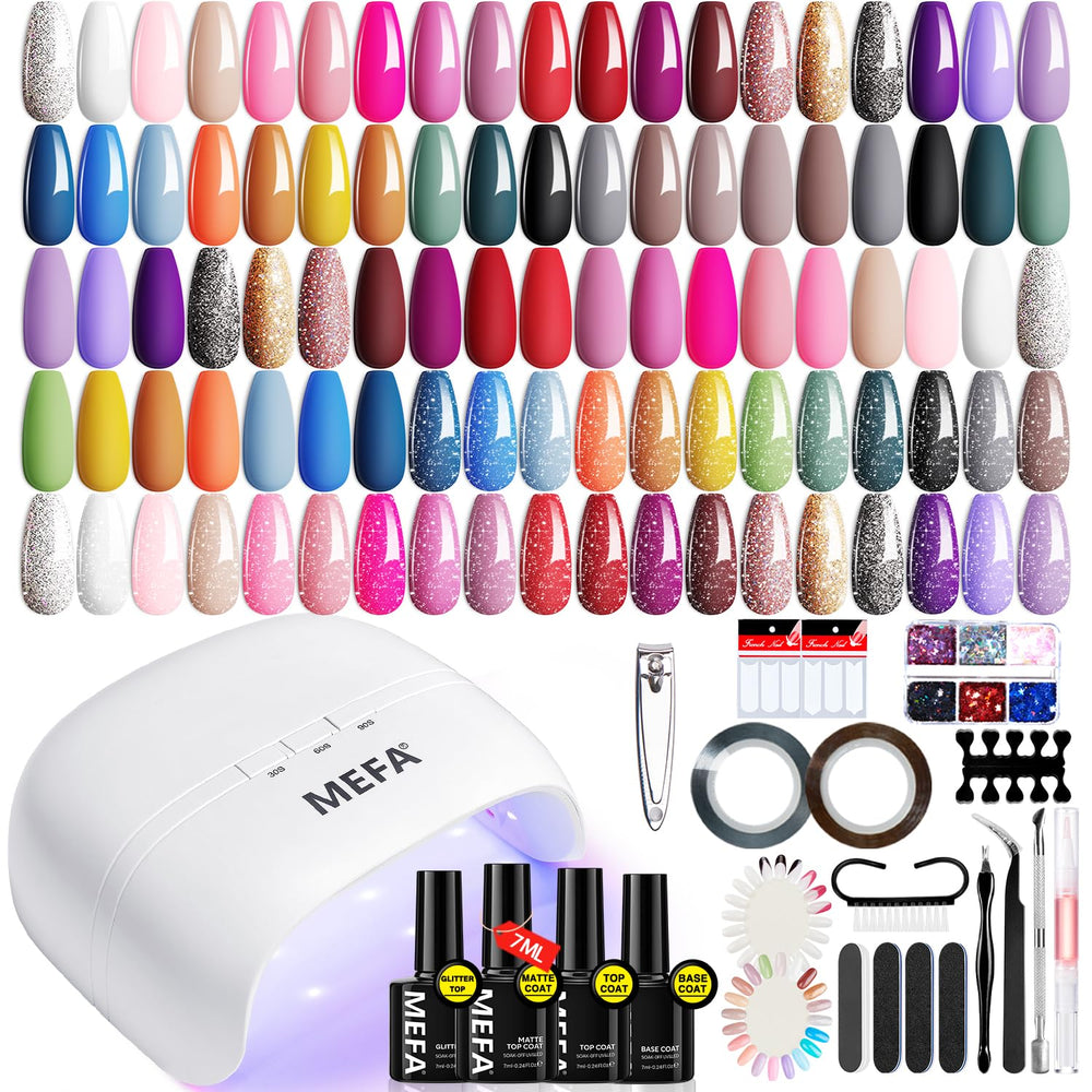 MEFA gel nail polish kit with UV light for at-home salon looks