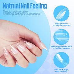 MEFA pre-buffed nail tips for faster application
