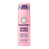 Megababe Après Shave bottle front for post-shave care and smoother skin after waxing