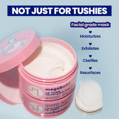 Megababe Le Tush mask full-body glow suitable for face to tush.