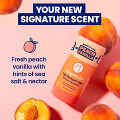 Megababe Peachy Deo packaging highlights clean, aluminum-free design for daily use.
