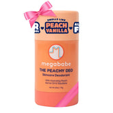 Megababe Peachy Deo stick application demonstrates a smooth glide for all-day freshness.