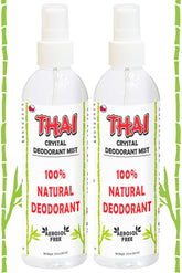 MegaRhino Thai deodorant spray bottle shows aluminum-free odor control for all-day freshness