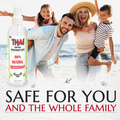 MegaRhino Thai deodorant spray mist dispense illustrating quick-dry formula for daily use
