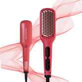 MEGAWISE Pro Ceramic Ionic Hair Straightener Brush in use delivering smooth, frizz-free results.