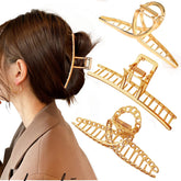 Mehayi metal large hair claw clip set secures thick hair with non-slip grip.