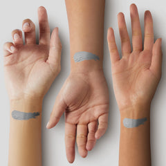 Mehron CreamBlend Stick light-grey creamy texture demonstrates blendability.