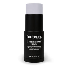 Mehron CreamBlend Stick light-grey packaging close-up highlights premium USA-made quality.