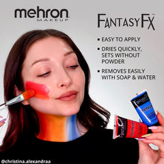 Mehron Fantasy FX cream makeup detail demonstrates easy blending for rapid looks.