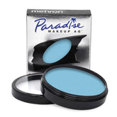 Mehron Paradise AQ light blue bottle ready for versatile stage makeup.
