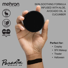 Mehron Paradise Makeup AQ water activated pigment demonstrates easy blending and vibrant color payoff.