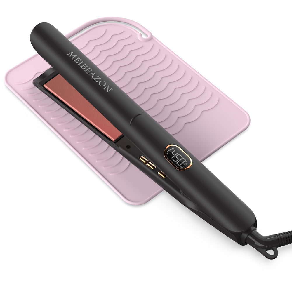 MEIBEAZON flat iron plates closeup for smooth glide and even heat