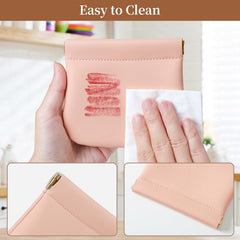 MEIBOOCH squeeze-top closure with metal spring keeps contents secure on the go.