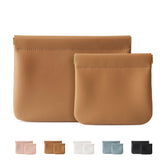 MEIBOOCH two-pack makeup bags in brown for organized travel on the go